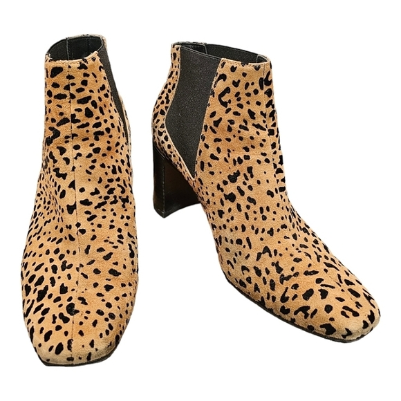 Rag & Bone Boots Alsen Flocked Suede Ankle Chelsea Cheetah Print Size 40 - Picture 1 of 12